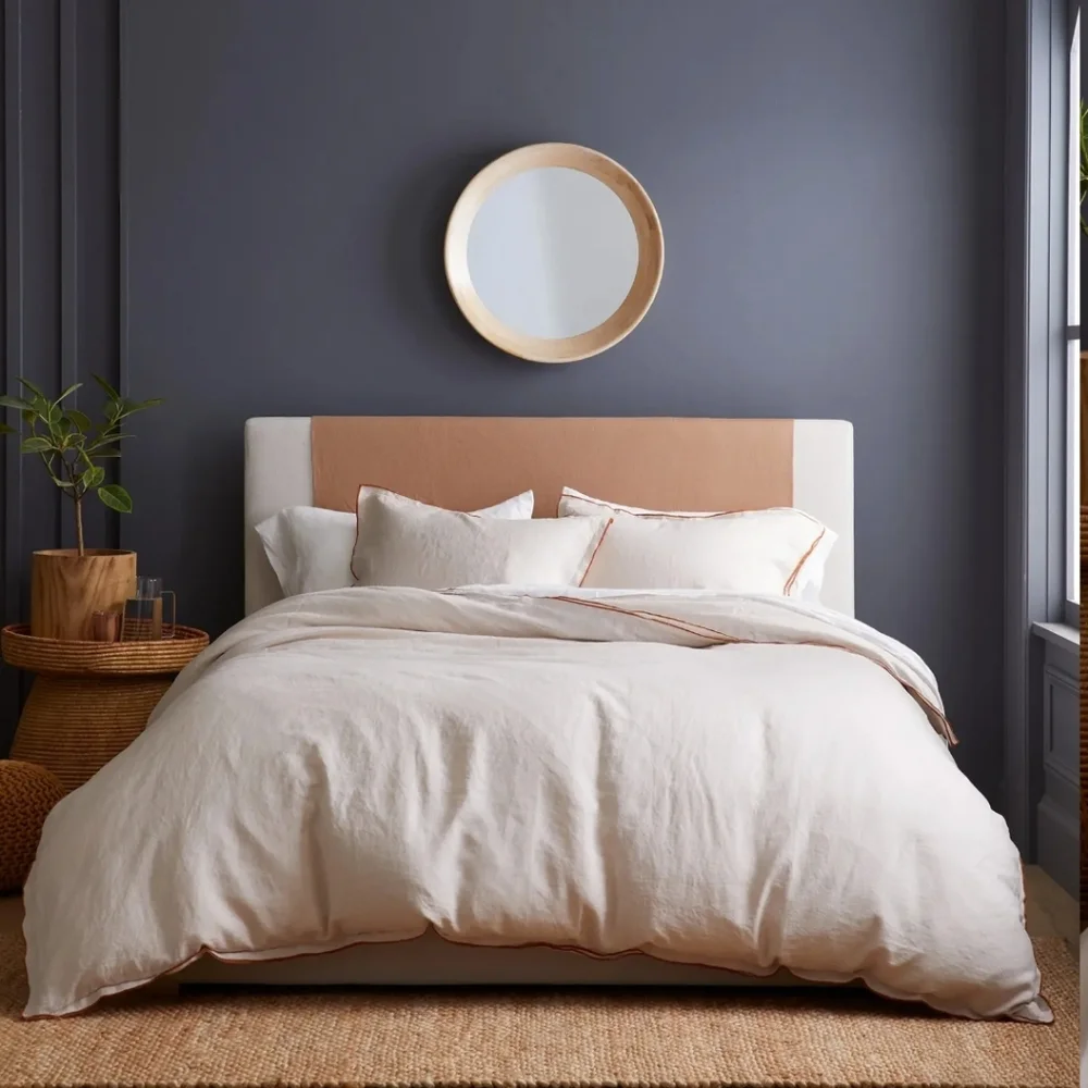 NWOT! Quince Linen Embroidered Edge Duvet Cover! Full/ Queen! (822)